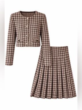 New Aleeza Paris Houndstooth Knit Skirt Set – Sample Piece – Fits Size Medium